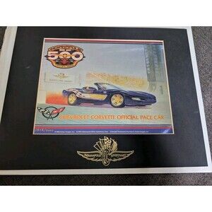 Action Images Indi 500 Chevy Corvette 8 x 10” Special Foil Lithograph Numbered